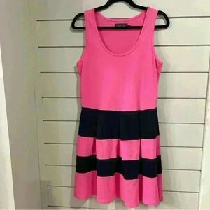 Duffield Lane‎ Ludington Stripes Dress Pink Navy size large